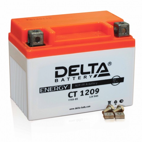 Аккумулятор Delta CT 1209 (12V / 9Ah) YTX9-BS в интернет-магазине Снегоход Буран