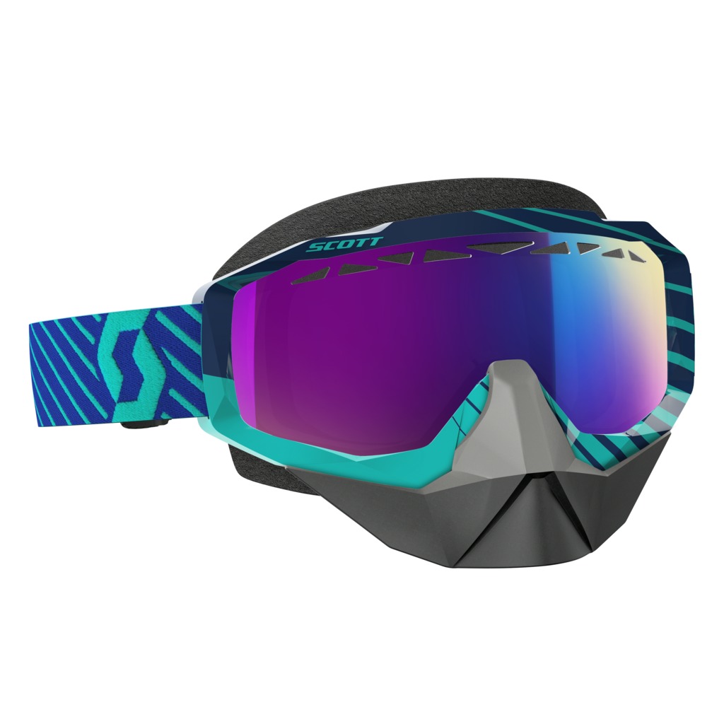 Снегоходные очки Scott Hustle Snow Cross blue/teal amplifier teal chrome в интернет-магазине Снегоход Буран