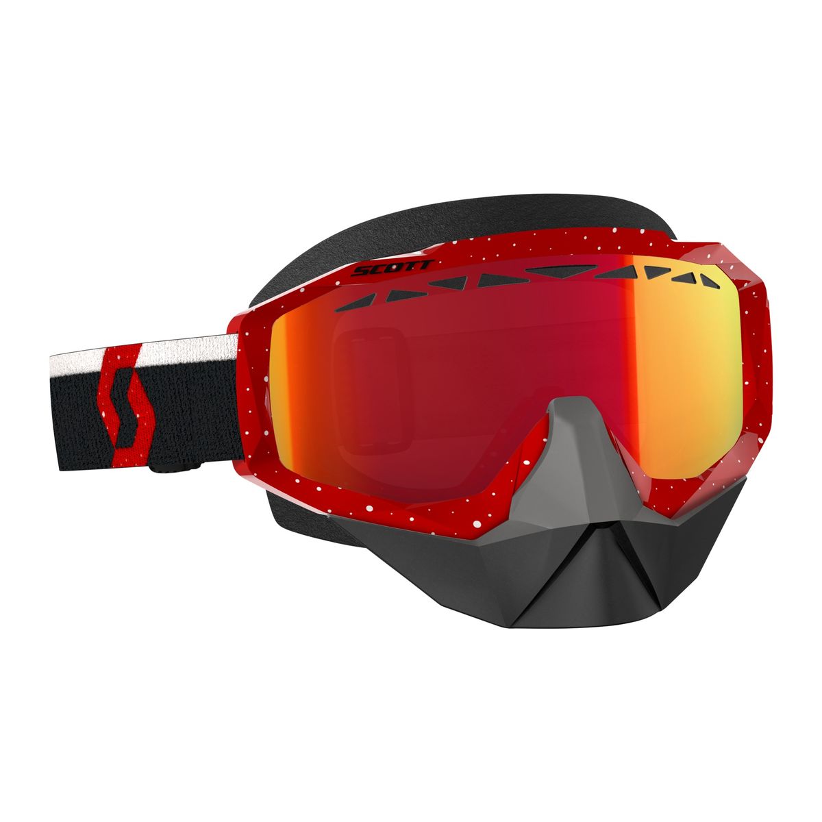 Снегоходные очки Scott Hustle Snow Cross red/white enhancer red chrome в интернет-магазине Снегоход Буран