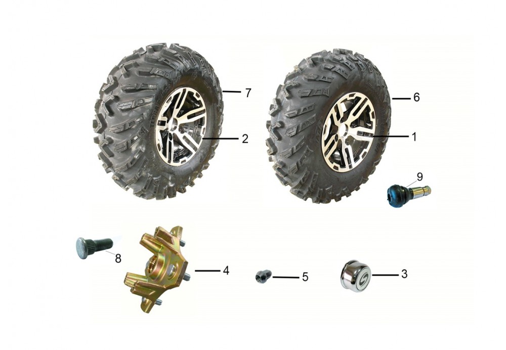 Диск колесный передний, алюм. сплав (12х6.0) (A800GK-3101015) в интернет-магазине Снегоход Буран