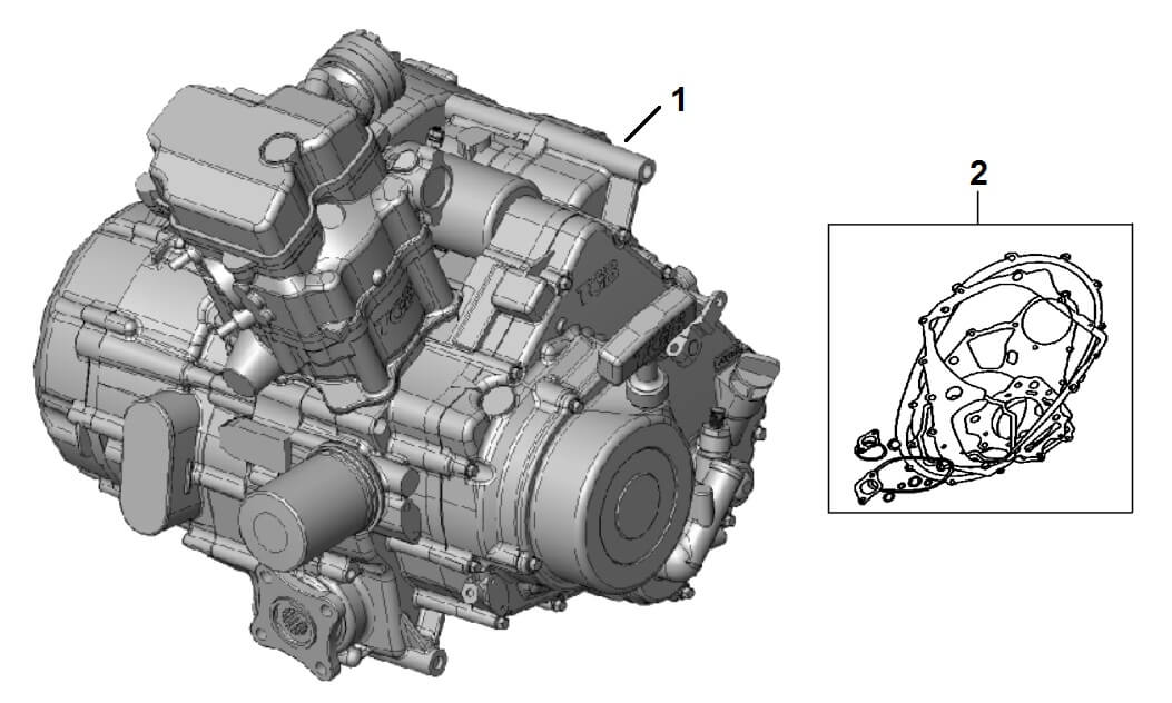 Двигатель 500 см3 в сборе TBG520101S в интернет-магазине Снегоход Буран