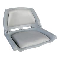 Сиденье пластмассовое складное с подложкой Molded Fold-Down Boat Seat, серое в интернет-магазине Снегоход Буран