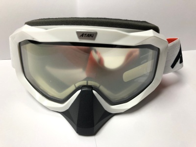 Очки мотокросс/снегоход (двойное стекло) ATAKI HB-811 белый глянцевый
