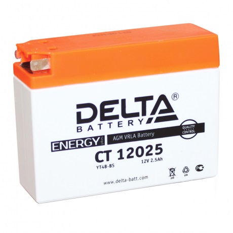 Аккумулятор Delta CT 12025 (12V / 2,5Ah) YT4B-BS в интернет-магазине Снегоход Буран