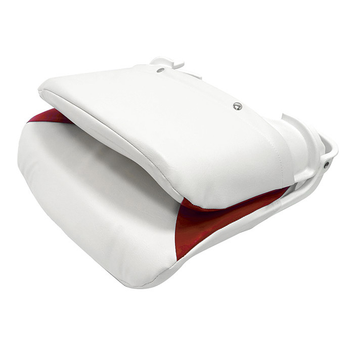 Сиденье пластмассовое складное с подложкой Deluxe All Weather Seat, бело-красное в интернет-магазине Снегоход Буран
