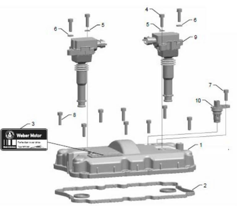 Набор уплотнителей для крышки клапанного механизма 104961 в интернет-магазине Снегоход Буран