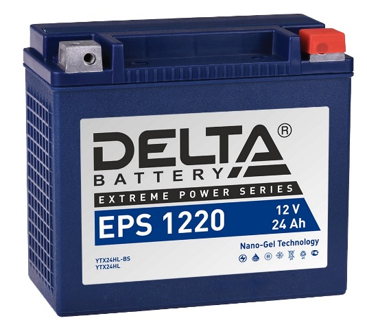Аккумулятор гелевый Delta EPS 1220 (12V / 24Ah) в интернет-магазине Снегоход Буран