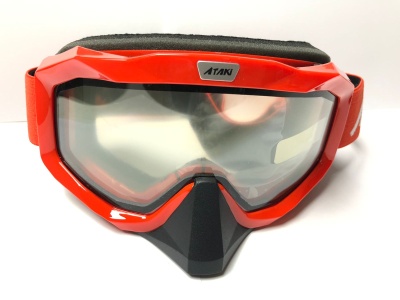 Очки мотокросс/снегоход (двойное стекло) ATAKI HB-811 оранжевый глянцевый