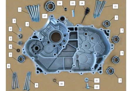 Картер двигателя, правая половина, аллюм.сплав 192MR-1000401 в интернет-магазине Снегоход Буран
