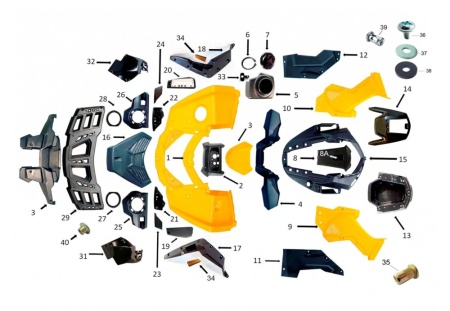 Панель облицовочная кузова верхняя передняя (камуфляж бежевый), пластик (840356-103-1400) в интернет-магазине Снегоход Буран