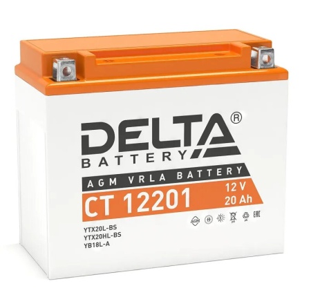 Аккумулятор Delta CT 12201 (12V / 20Ah) YTX20L-BS