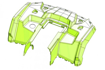 Панель облицовочная кузова верхняя задняя (белый), пластик (840414-103-0600) в интернет-магазине Снегоход Буран