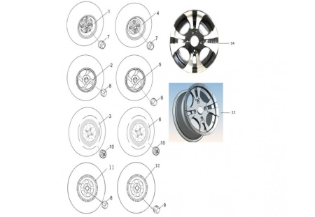 Диск колесный R105 II (12х7.5), задний, алюмин.сплав (41201-023-0000) в интернет-магазине Снегоход Буран